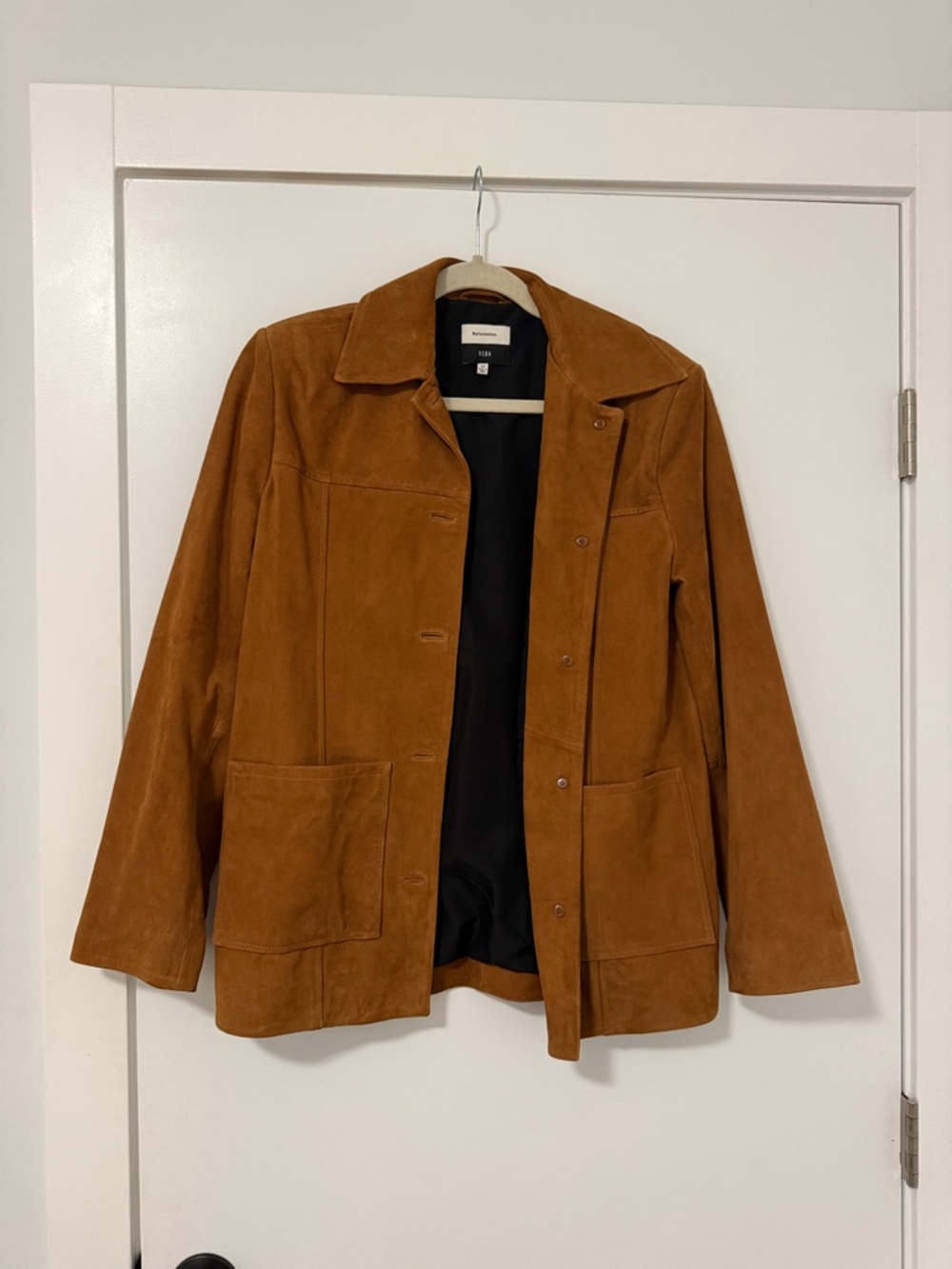 Reformation Veda Lincoln suede shirt jacket